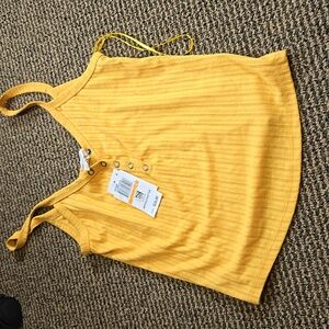 Hippie rose Americana strappy gold tank baby shirt NWT